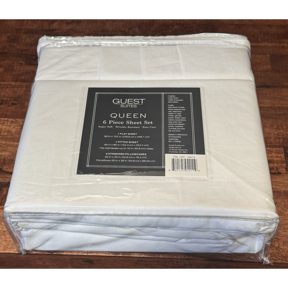 Guest Suited Six Piece Queen Sheet Set - Picture 2 of 2